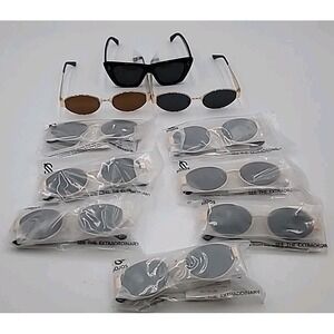 Mixed LOT 10 PR Soros Sunglasses Retro UV Protection Oval Gold Black Punk